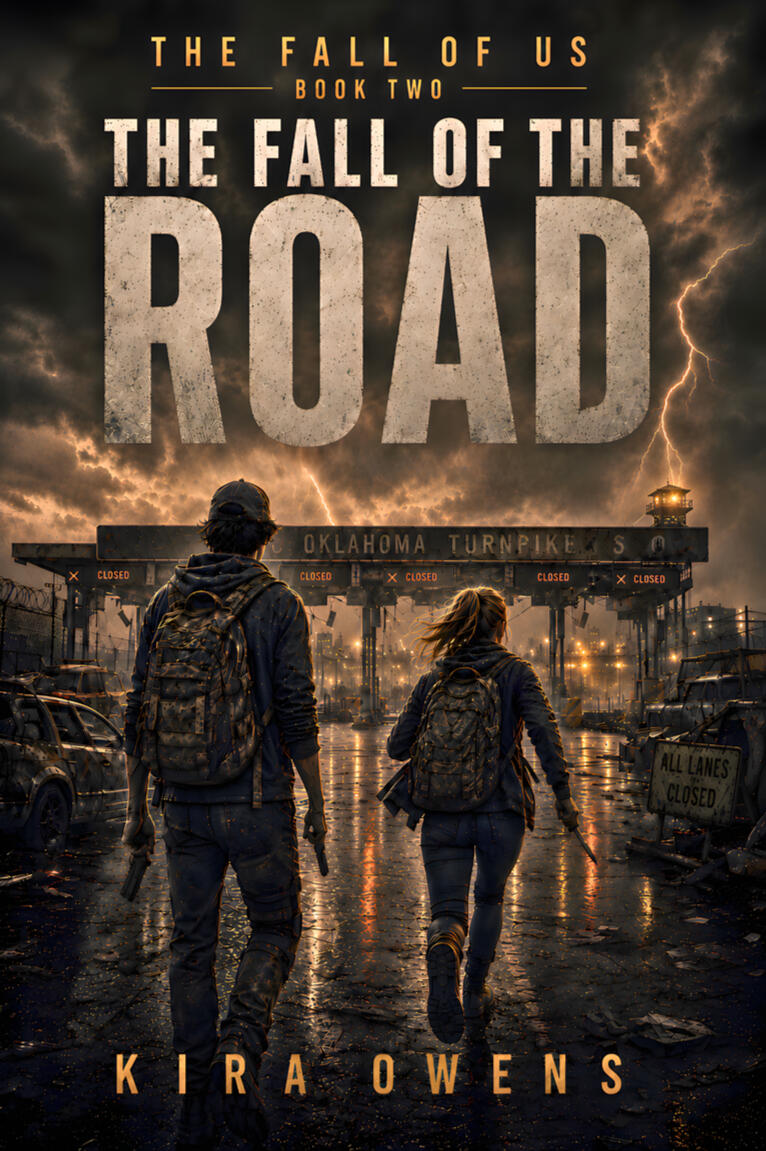 The Fall of the Road book cover - YA post-apocalyptic thriller by Kira Owens